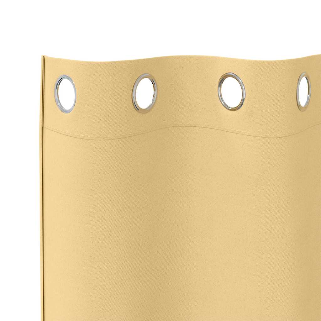 Fekete Függöny Gyűrűkkel 2 db Bézs 175 x 140 cm Poliészter