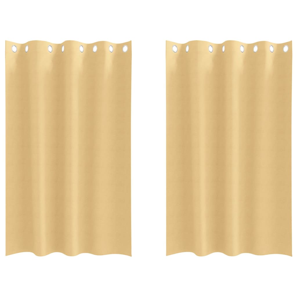 Fekete Függöny Gyűrűkkel 2 db Bézs 175 x 140 cm Poliészter