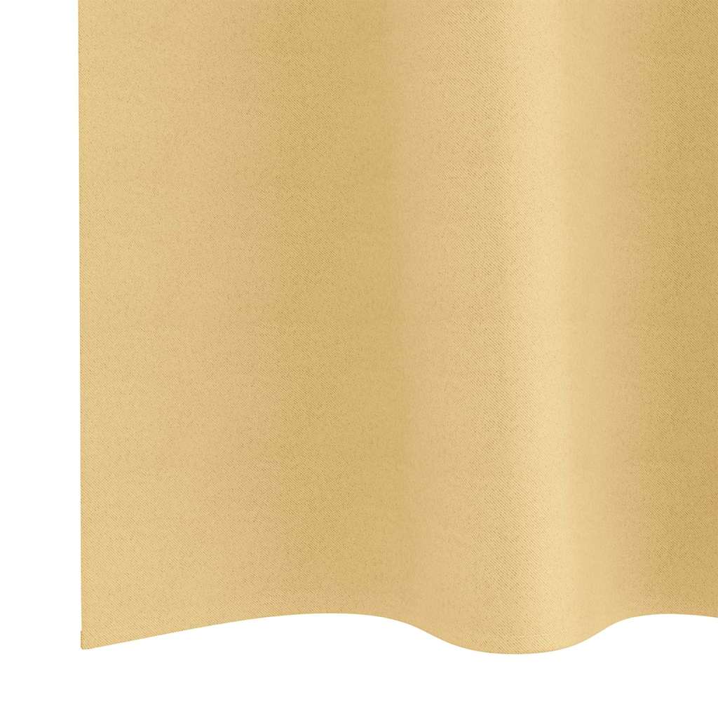 Fekete Függöny Gyűrűkkel 2 db Bézs 225 x 140 cm Poliészter