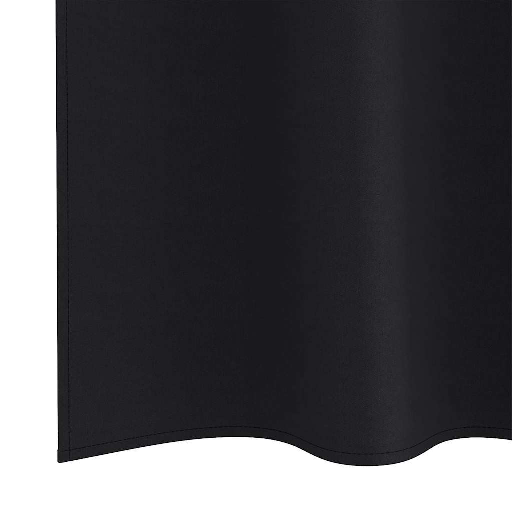Fekete Függöny Gyűrűkkel 2 db Fekete 225 x 140 cm Poliészter