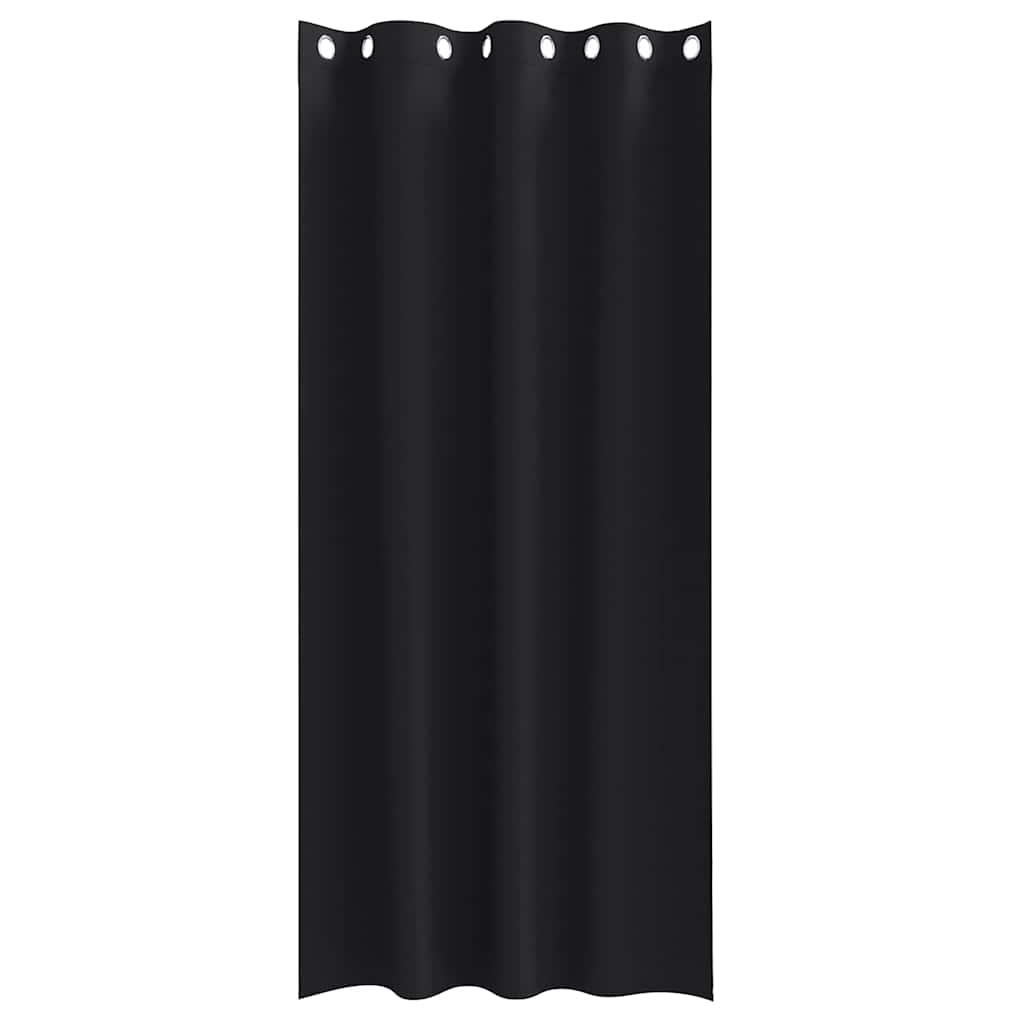 Fekete Függöny Gyűrűkkel 2 db Fekete 225 x 140 cm Poliészter