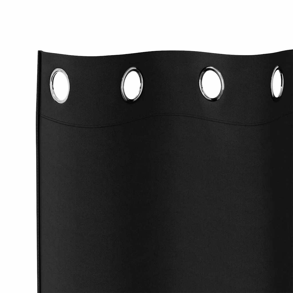 Fekete Függöny Gyűrűkkel 2 db Fekete 245 x 140 cm Poliészter