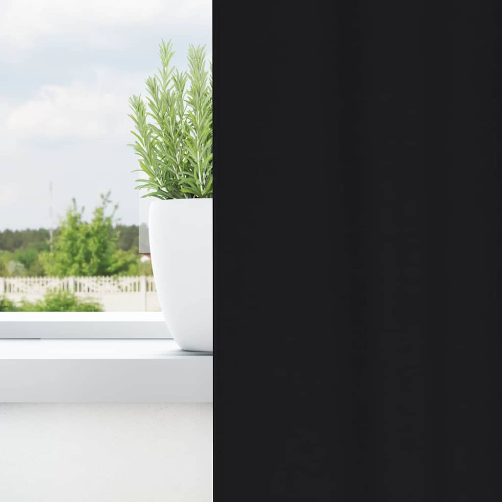 Fekete Függöny Gyűrűkkel 2 db Fekete 260 x 140 cm Poliészter