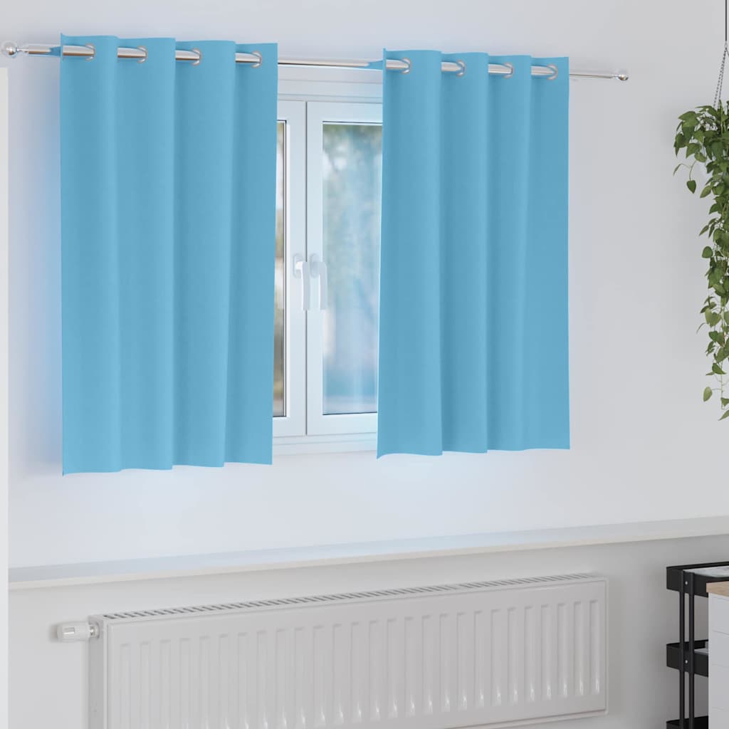 Fekete Függöny Gyűrűkkel 2 db Világoskék 140 x 140 cm
