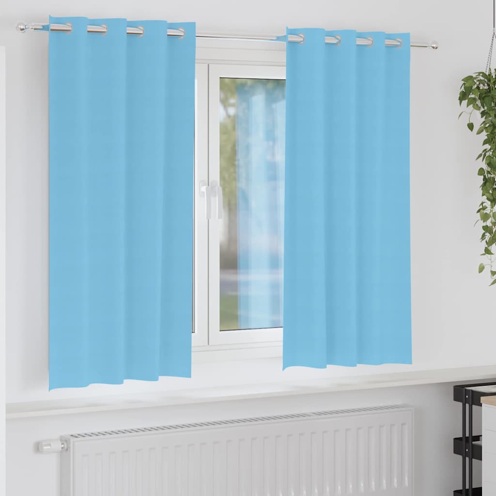 Fekete Függöny Gyűrűkkel 2 db Világoskék 175 x 140 cm