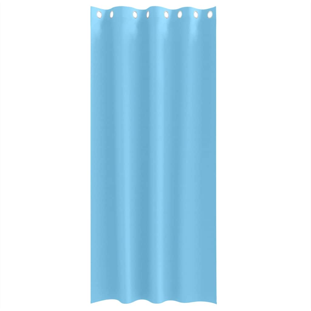 Fekete Függöny Gyűrűkkel 2 db Világoskék 260 x 140 cm
