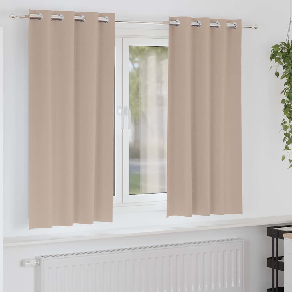 Fekete Függöny Gyűrűkkel 2 pcs Tópszínű 175 x 140 cm Poliészter
