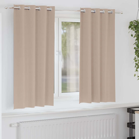 Fekete Függöny Gyűrűkkel 2 pcs Tópszínű 175 x 140 cm Poliészter