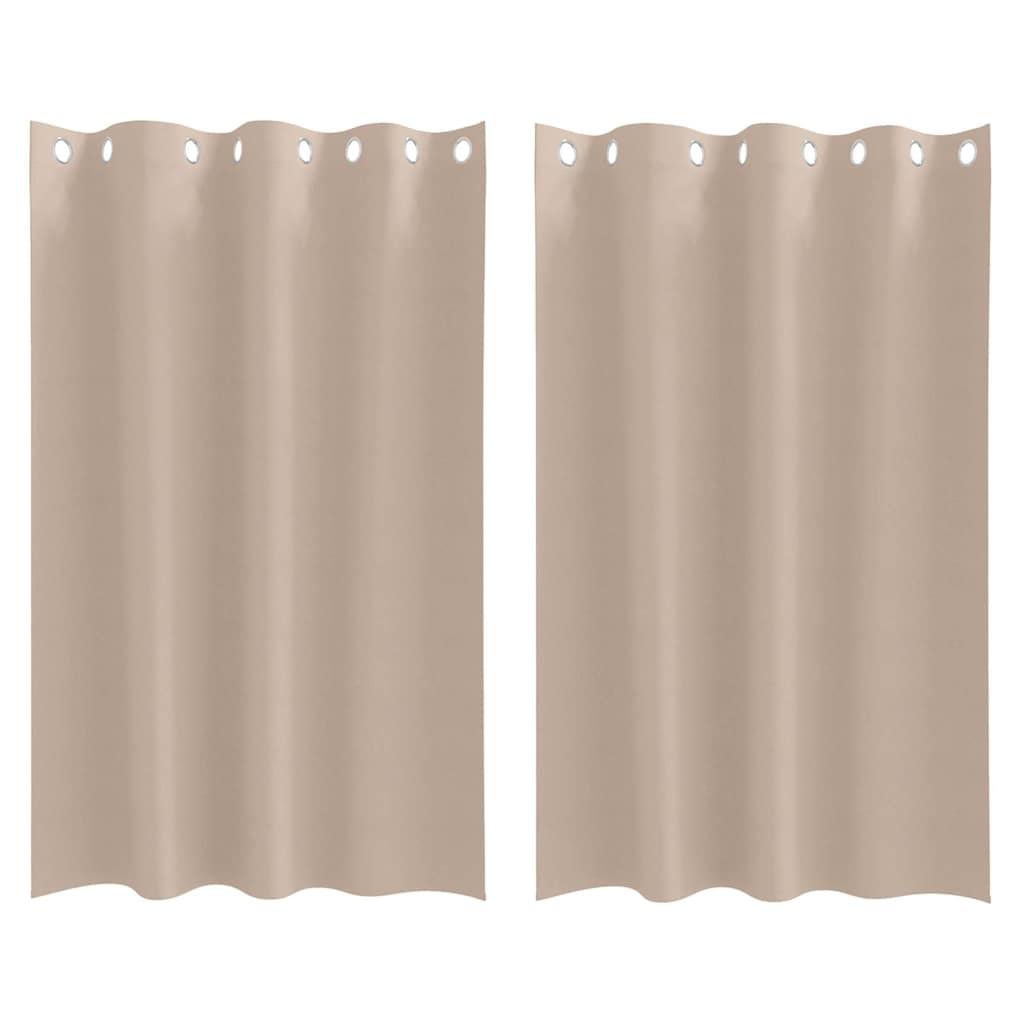 Fekete Függöny Gyűrűkkel 2 pcs Tópszínű 175 x 140 cm Poliészter
