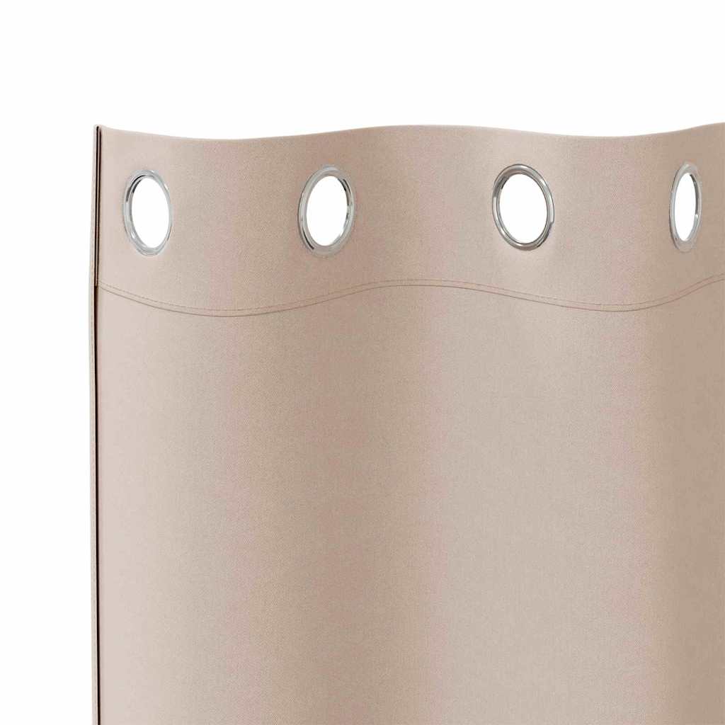 Fekete Függöny Gyűrűkkel 2 db Tópszínű 225 x 140 cm Poliészter
