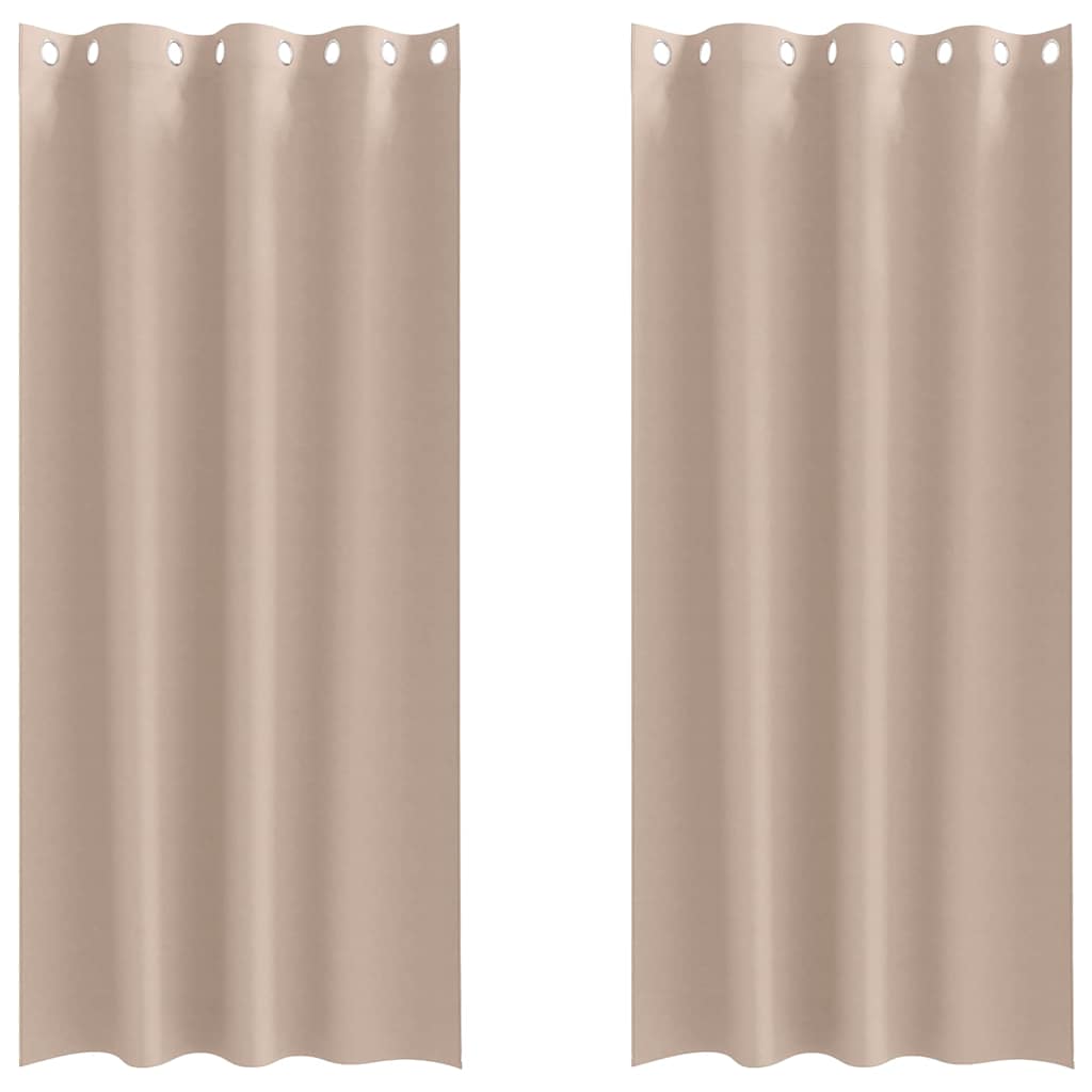 Fekete Függöny Gyűrűkkel 2 db Tópszínű 225 x 140 cm Poliészter