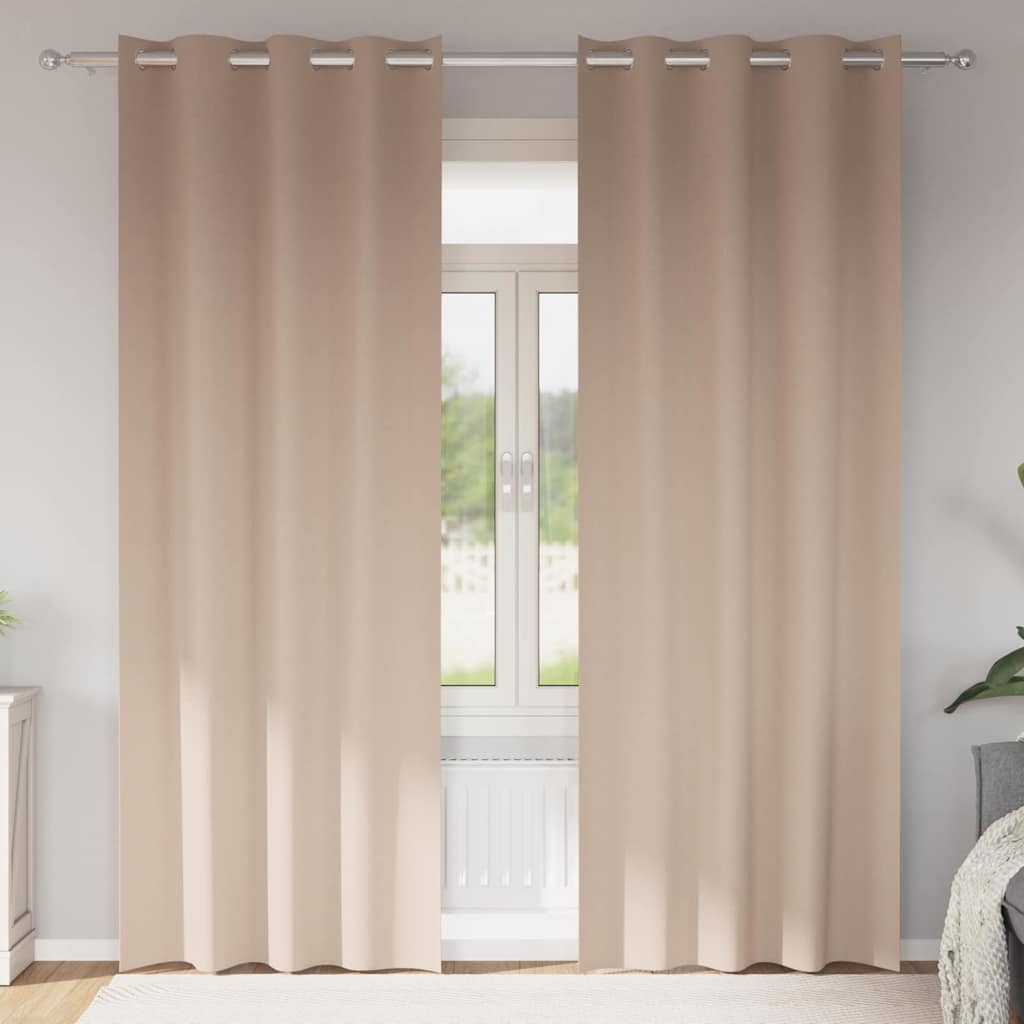 Fekete Függöny Gyűrűkkel 2 db Tópszínű 245 x 140 cm Poliészter