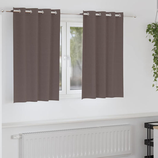 Fekete Függöny Gyűrűkkel 2 pcs Sötét Barna 140 x 140 cm