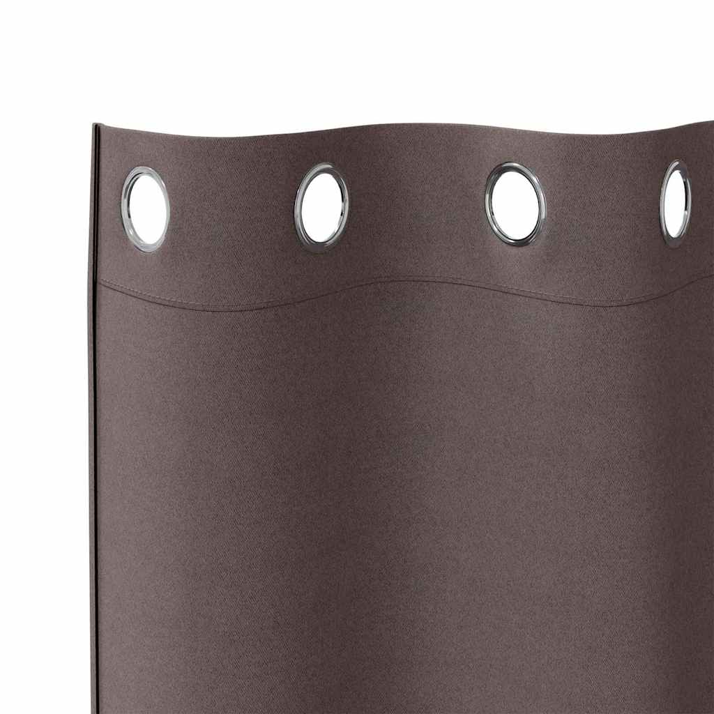 Fekete Függöny Gyűrűkkel 2 db Sötét Barna 175 x 140 cm