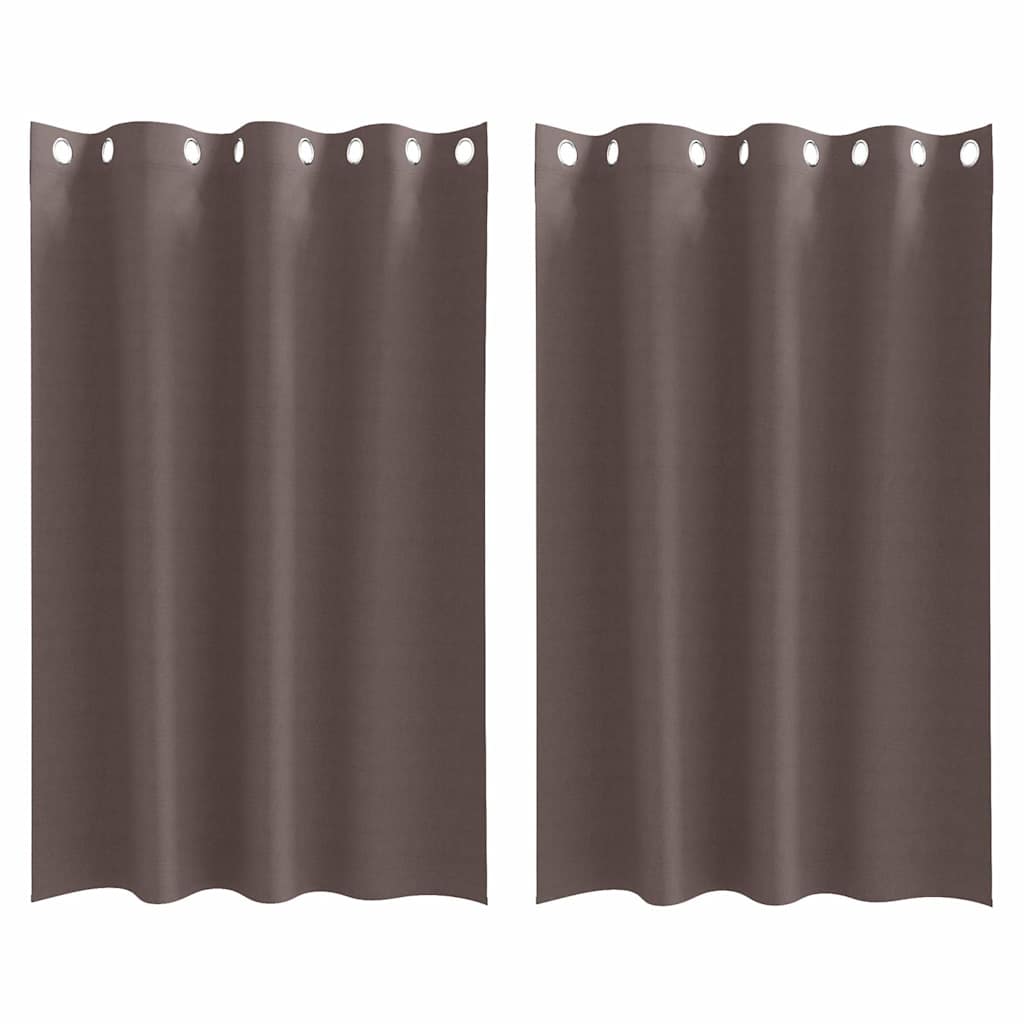 Fekete Függöny Gyűrűkkel 2 db Sötét Barna 175 x 140 cm