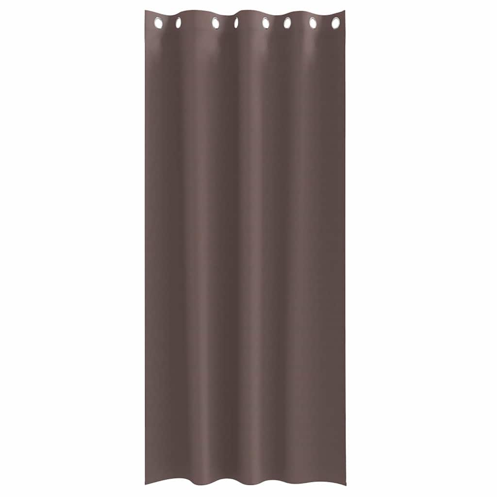 Fekete Függöny Gyűrűkkel 2 db Sötét Barna 260 x 140 cm