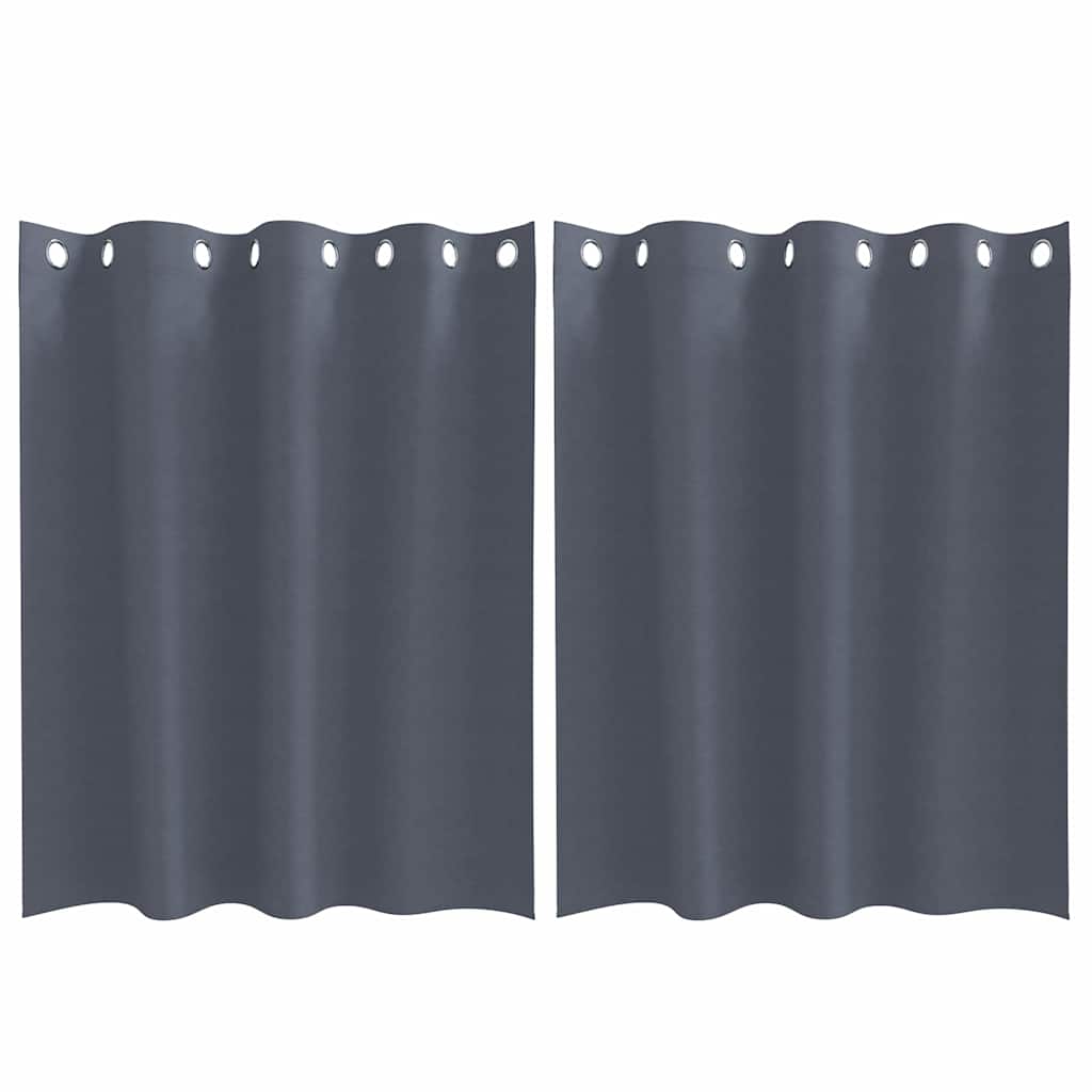 Fekete Függöny Gyűrűkkel 2 pcs Antracit 140 x 140 cm Poliészter