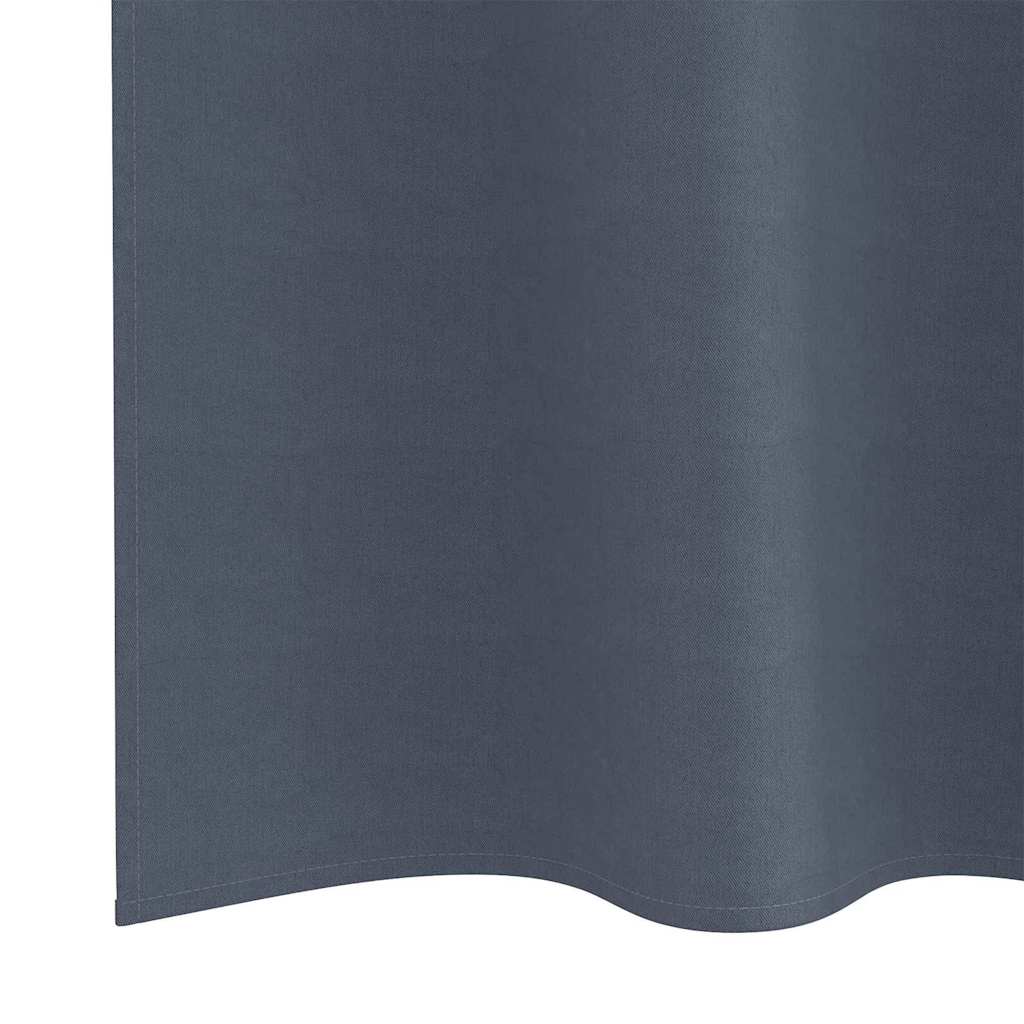 Fekete Függöny Gyűrűkkel 2 db Antracitszürke 175 x 140 cm
