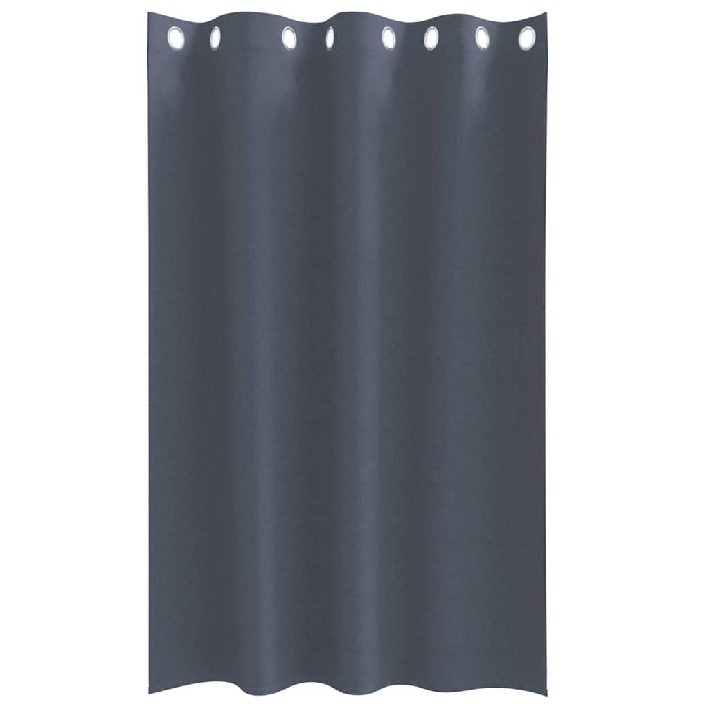 Fekete Függöny Gyűrűkkel 2 db Antracitszürke 175 x 140 cm