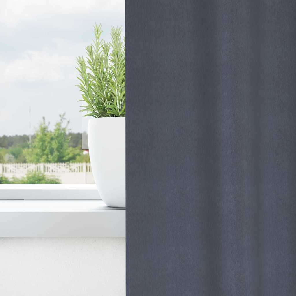 Fekete Függöny Gyűrűkkel 2 db Antracitszürke 245 x 140 cm