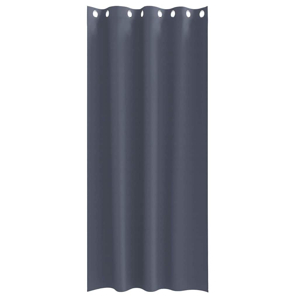 Fekete Függöny Gyűrűkkel 2 db Antracitszürke 260 x 140 cm