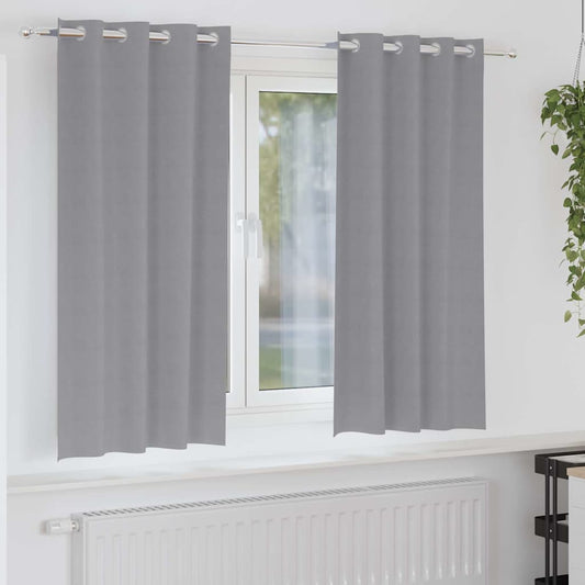 Fekete Függöny Gyűrűkkel 2 pcs Világosszürke 175 x 140 cm