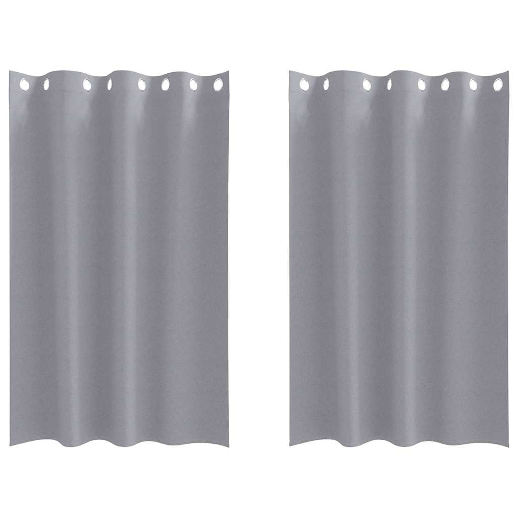 Fekete Függöny Gyűrűkkel 2 db Világosszürke 175 x 140 cm