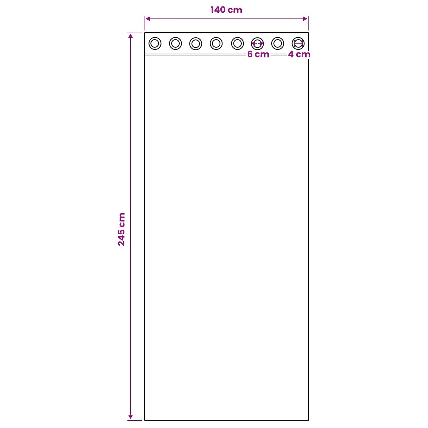 Fekete Függöny Gyűrűkkel 2 db Világosszürke 245 x 140 cm