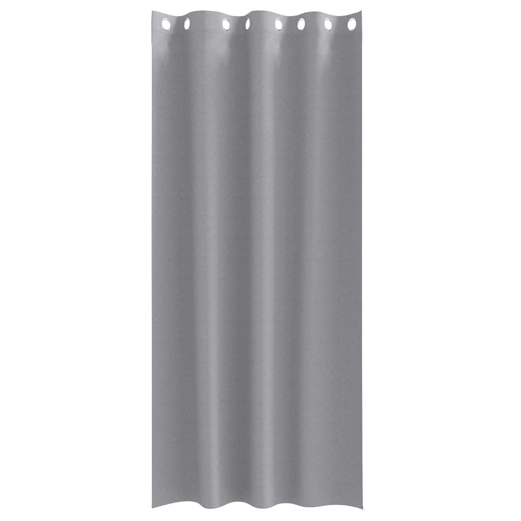 Fekete Függöny Gyűrűkkel 2 db Világosszürke 260 x 140 cm