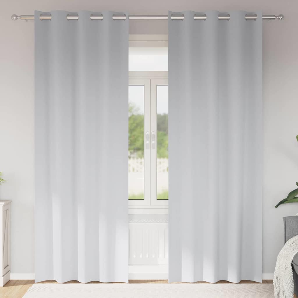 Fekete Függöny Gyűrűkkel 2 db Halvány szürke 245 x 140 cm
