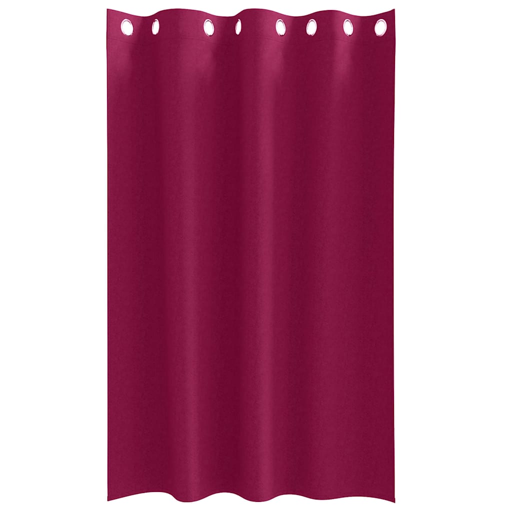 Fekete Függöny Gyűrűkkel 2 db Bordó 175 x 140 cm Poliészter