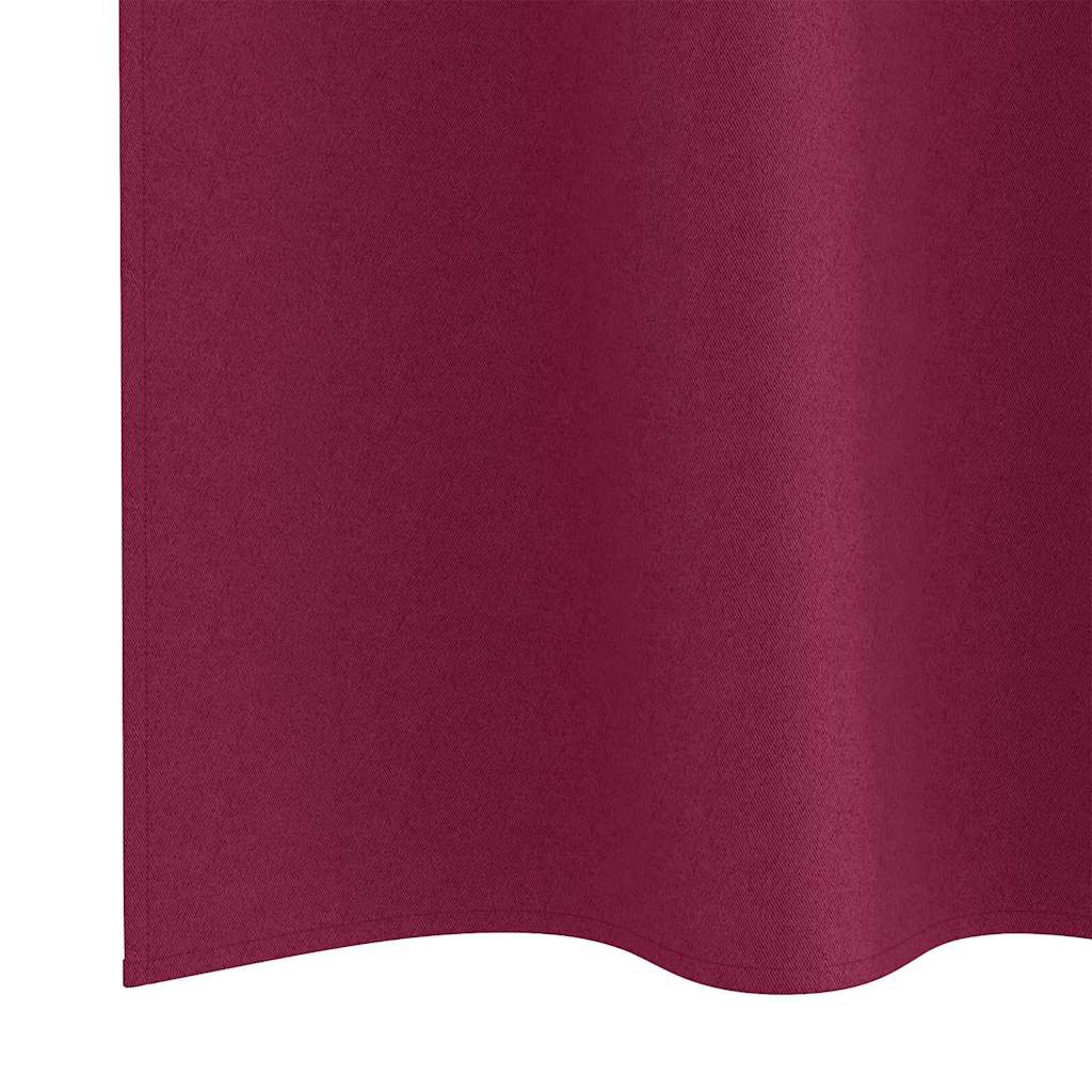 Fekete Függöny Gyűrűkkel 2 db Bordó 245 x 140 cm Poliészter
