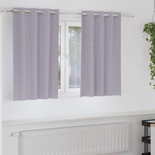 Fekete Függöny Gyűrűkkel 2 pcs Fém Szürke 140 x 140 cm