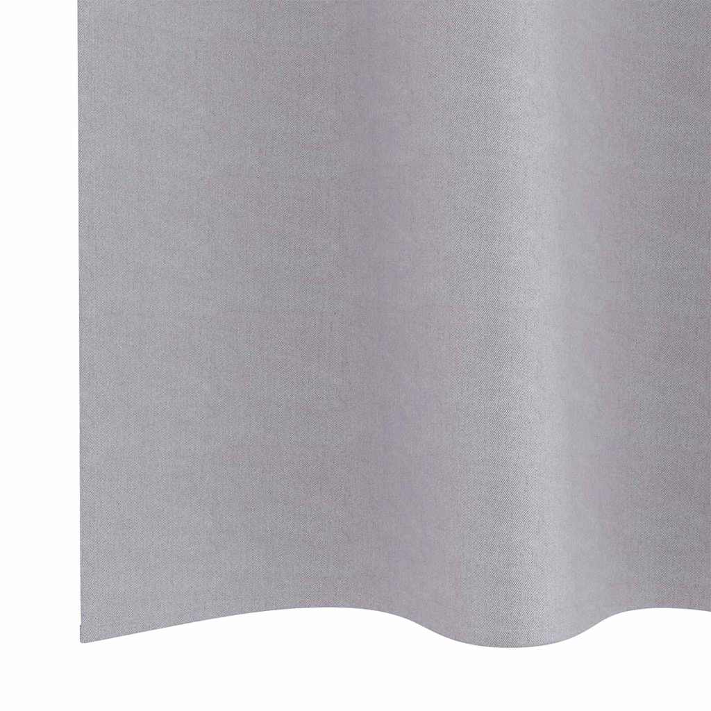 Fekete Függöny Gyűrűkkel 2 db Fém Szürke 175 x 140 cm