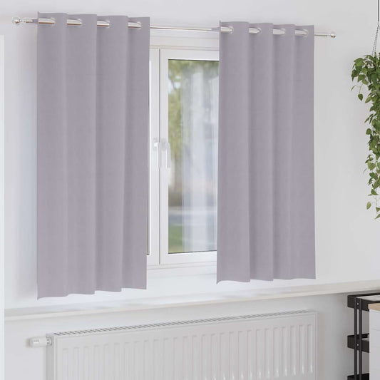 Fekete Függöny Gyűrűkkel 2 pcs Fém Szürke 175 x 140 cm