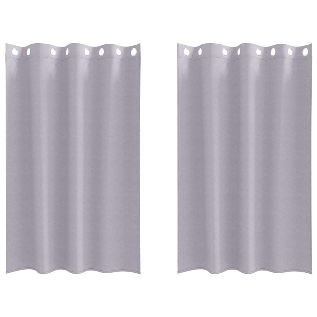 Fekete Függöny Gyűrűkkel 2 db Fém Szürke 175 x 140 cm