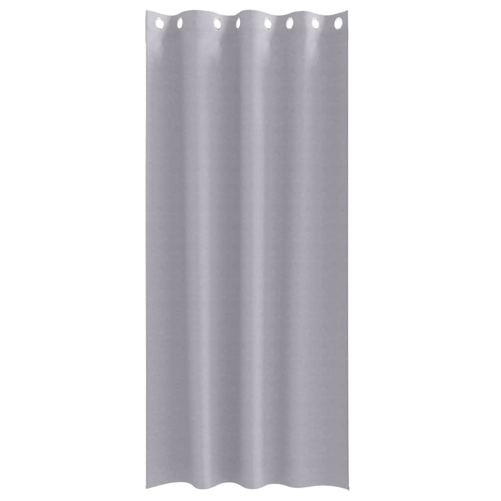 Fekete Függöny Gyűrűkkel 2 db Fém Szürke 245 x 140 cm