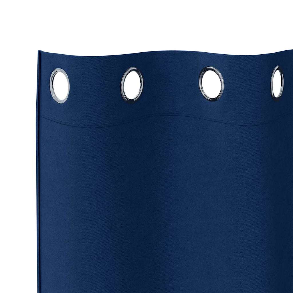 Fekete Függöny Gyűrűkkel 2 db Sötét kék 245 x 140 cm Poliészter