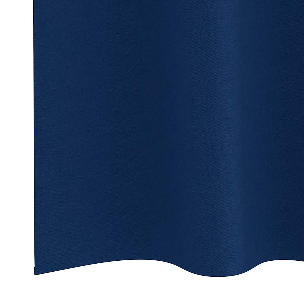 Fekete Függöny Gyűrűkkel 2 db Sötét kék 245 x 140 cm Poliészter