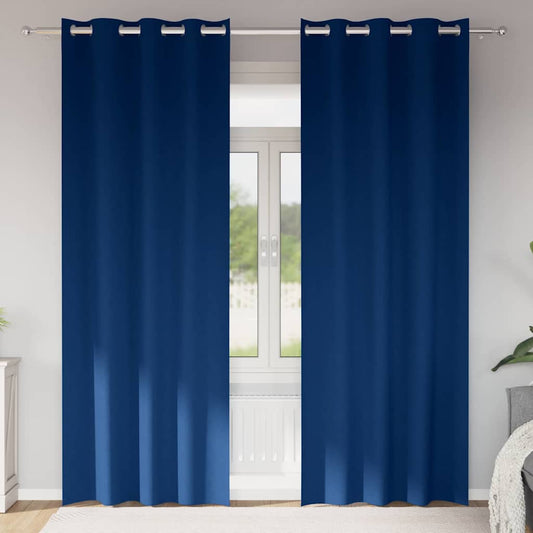 Fekete Függöny Gyűrűkkel 2 pcs Sötét kék 260 x 140 cm