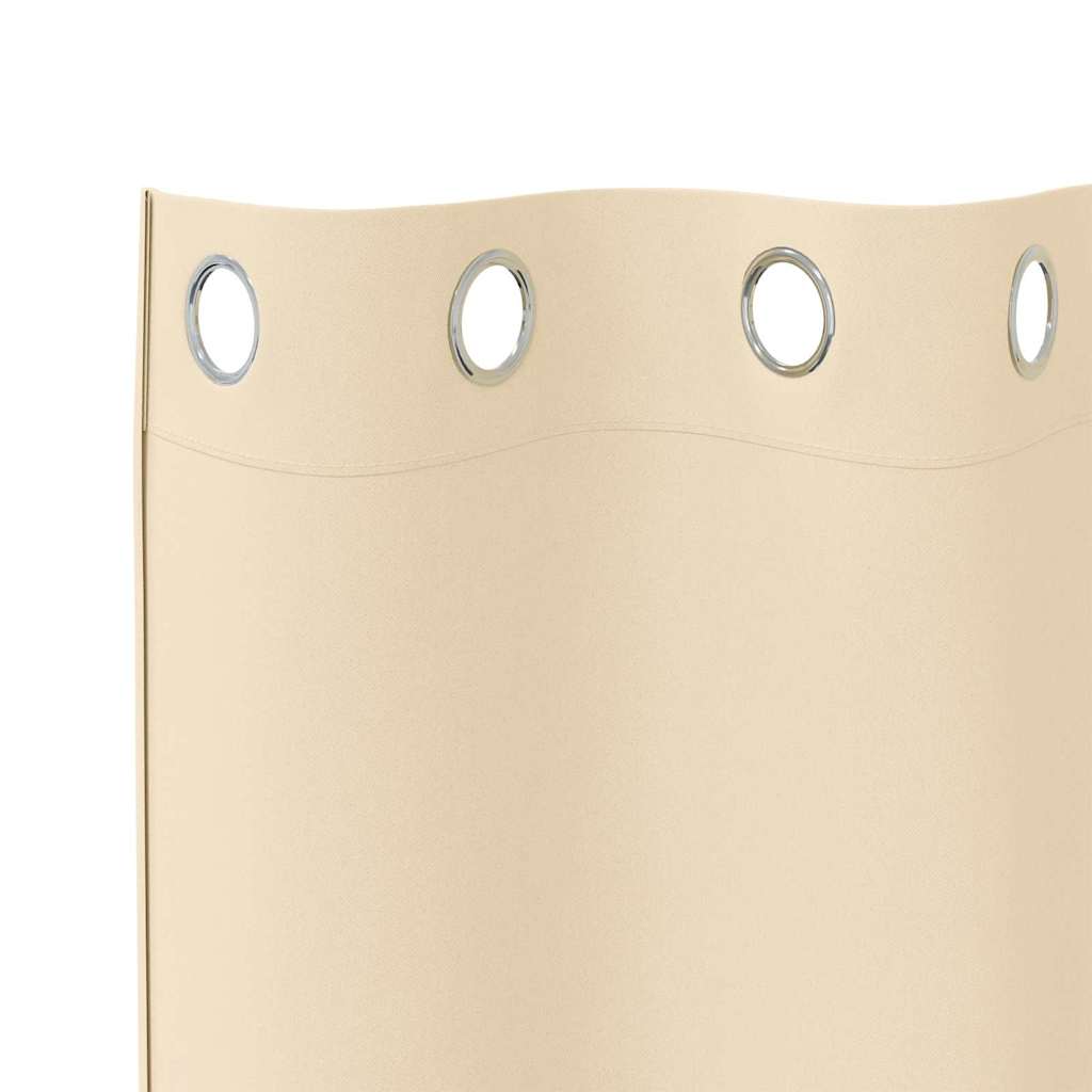Fekete Függöny Gyűrűkkel 2 db Krémszínű 140 x 140 cm Poliészter