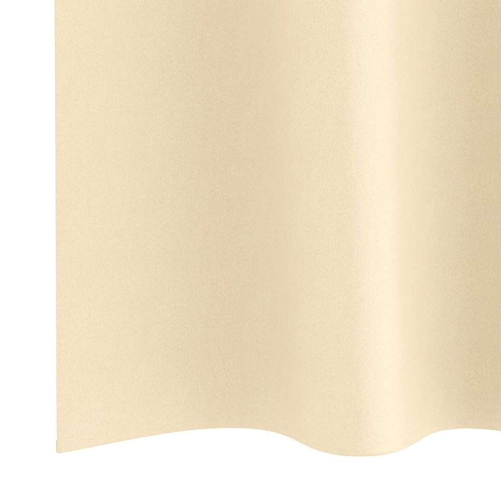 Fekete Függöny Gyűrűkkel 2 db Krémszínű 140 x 140 cm Poliészter