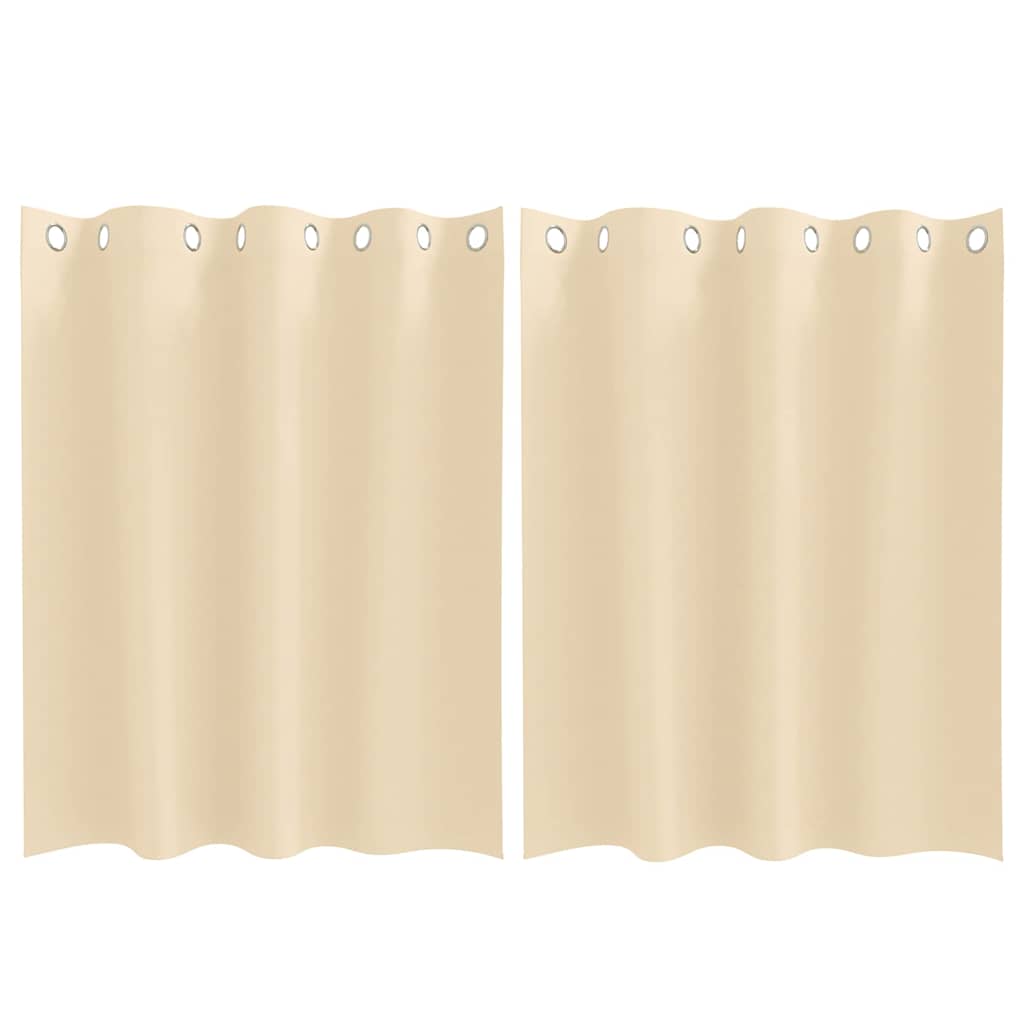 Fekete Függöny Gyűrűkkel 2 db Krémszínű 140 x 140 cm Poliészter