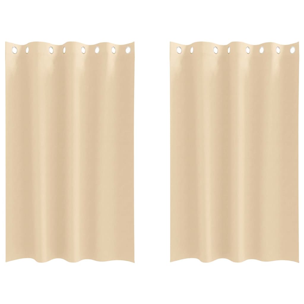 Fekete Függöny Gyűrűkkel 2 db Krémszínű 175 x 140 cm Poliészter