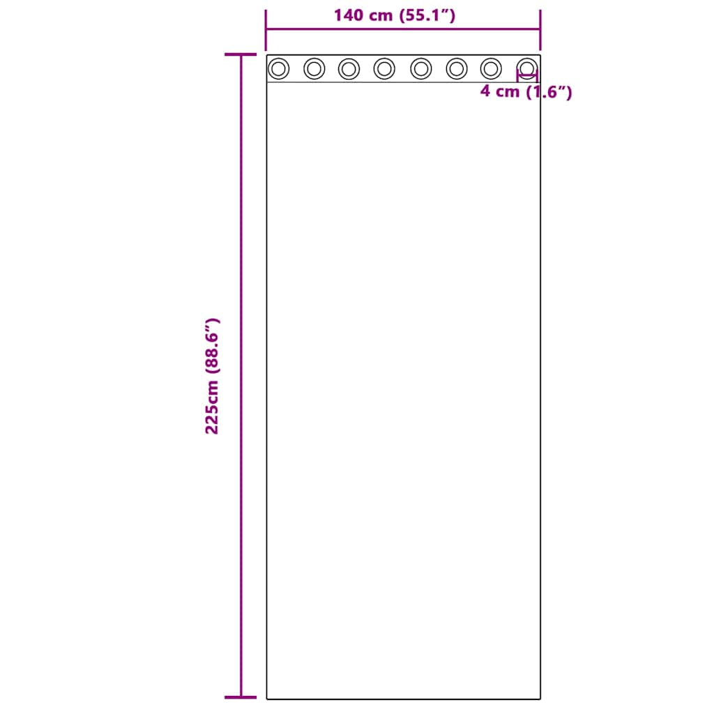 Fekete Függöny Gyűrűkkel 2 pcs Krém 225 x 140 cm Poliészter