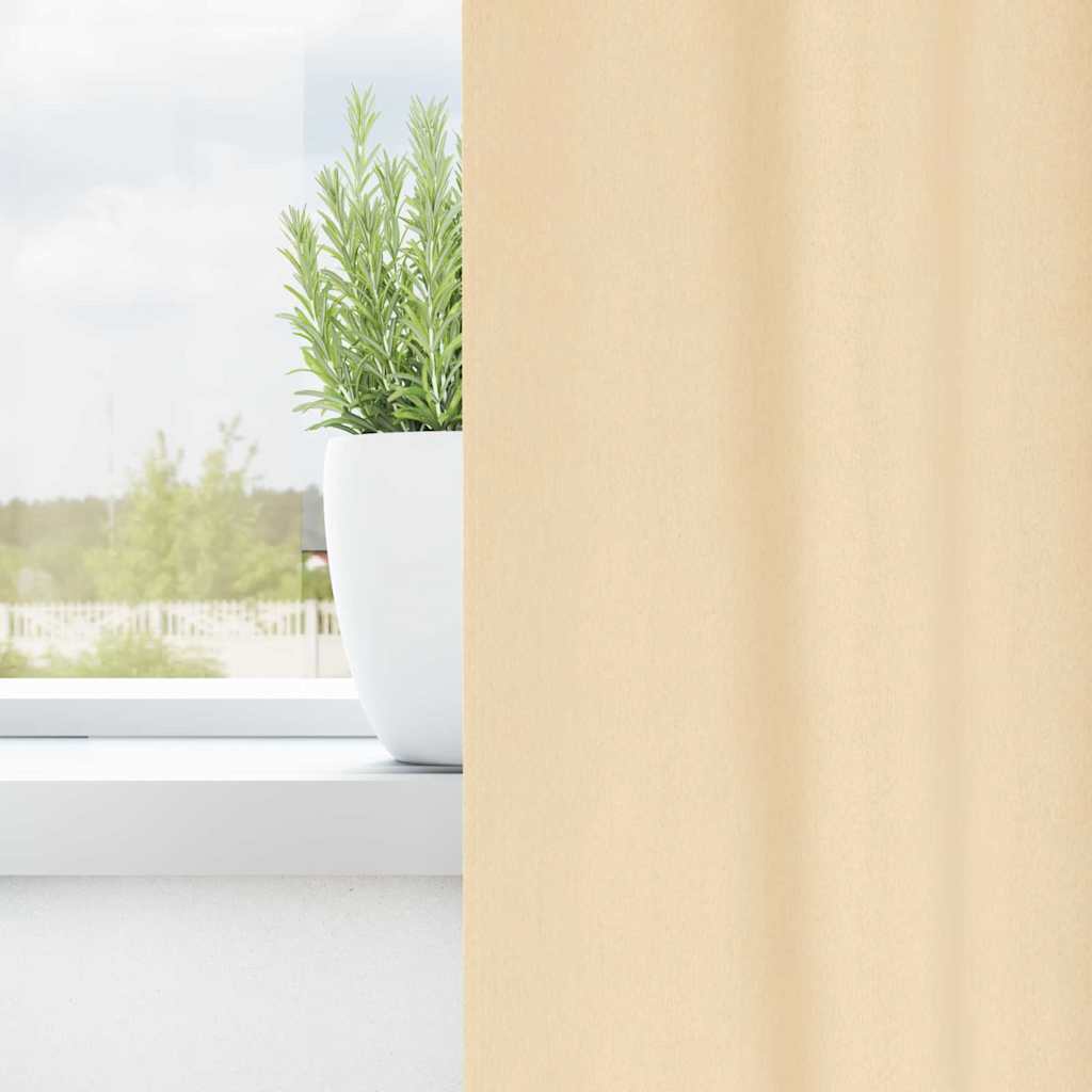 Fekete Függöny Gyűrűkkel 2 db Krémszínű 245 x 140 cm Poliészter