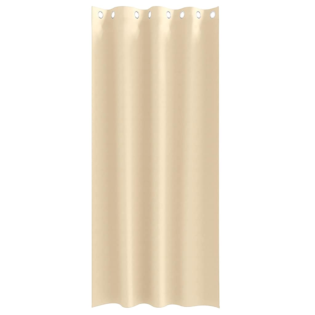Fekete Függöny Gyűrűkkel 2 db Krémszínű 245 x 140 cm Poliészter