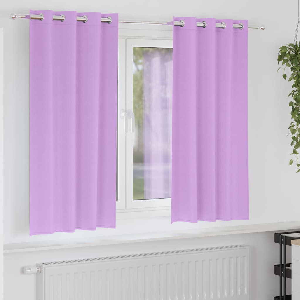 Fekete Függöny Gyűrűkkel 2 db Lila 175 x 140 cm Poliészter