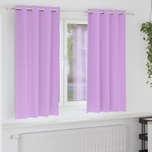 Fekete Függöny Gyűrűkkel 2 pcs Lila 175 x 140 cm Poliészter