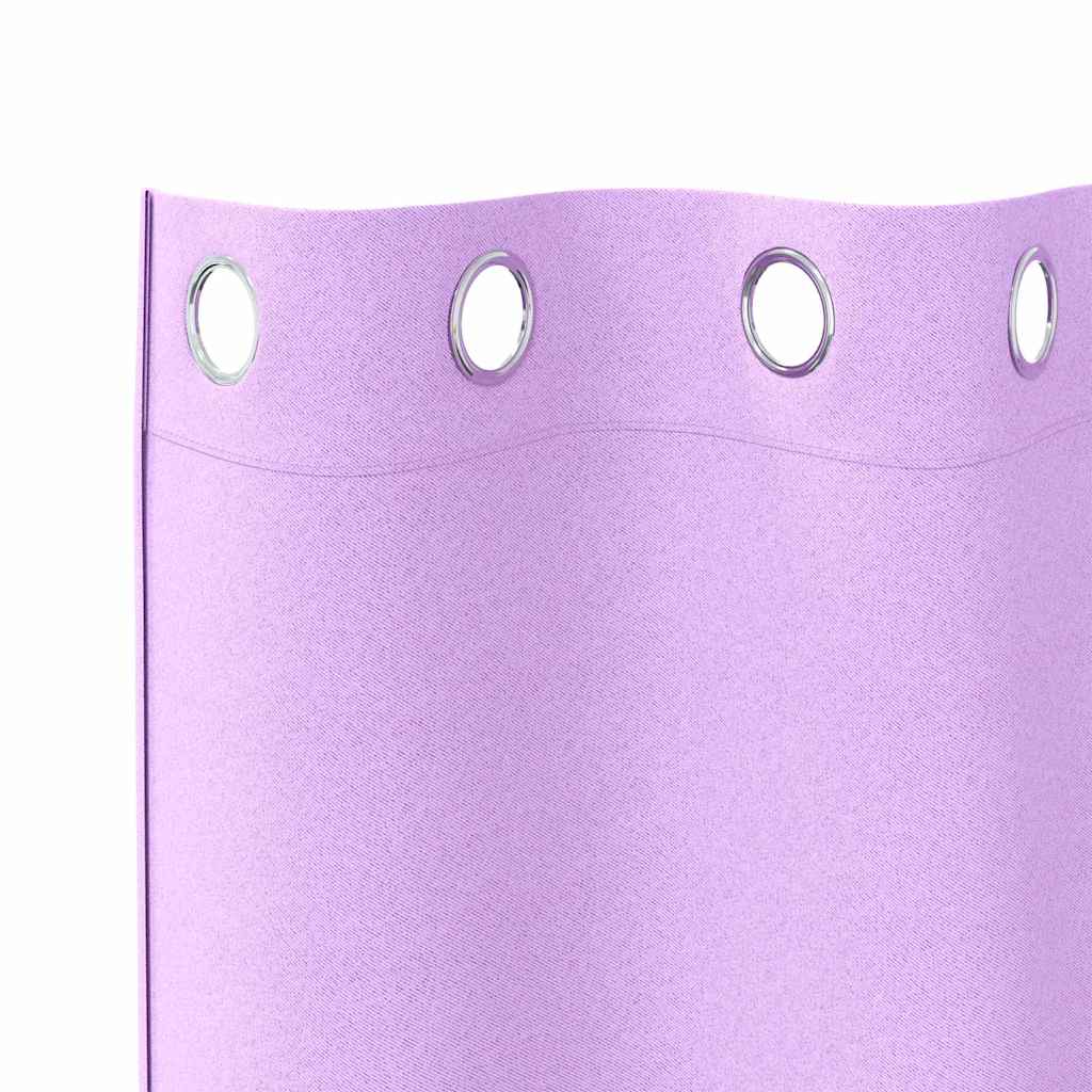 Fekete Függöny Gyűrűkkel 2 db Lila 245 x 140 cm Poliészter